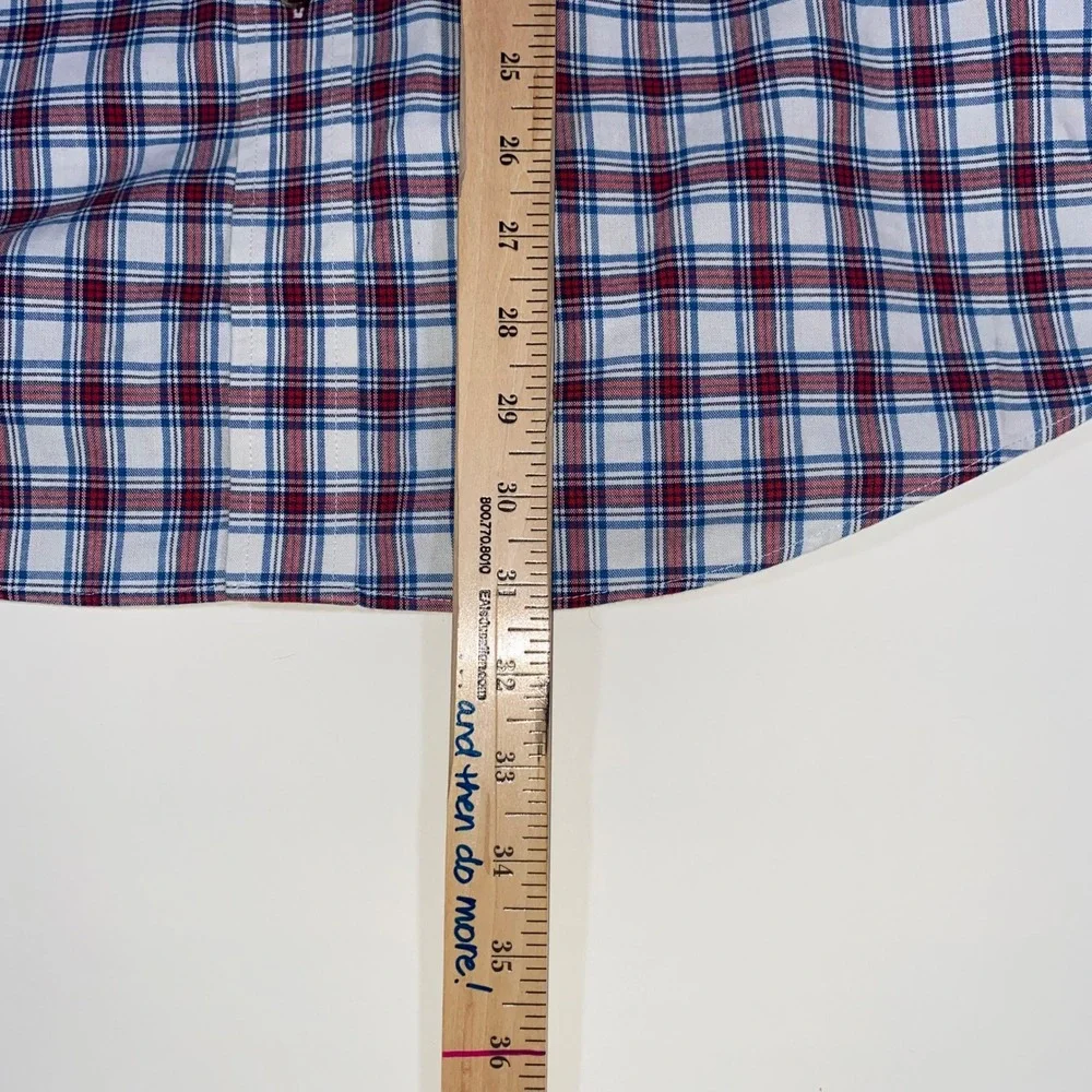 LLBean Mens‎ Traditional Fit Plaid Short Sleeve Button Down Shirt Size L Reg